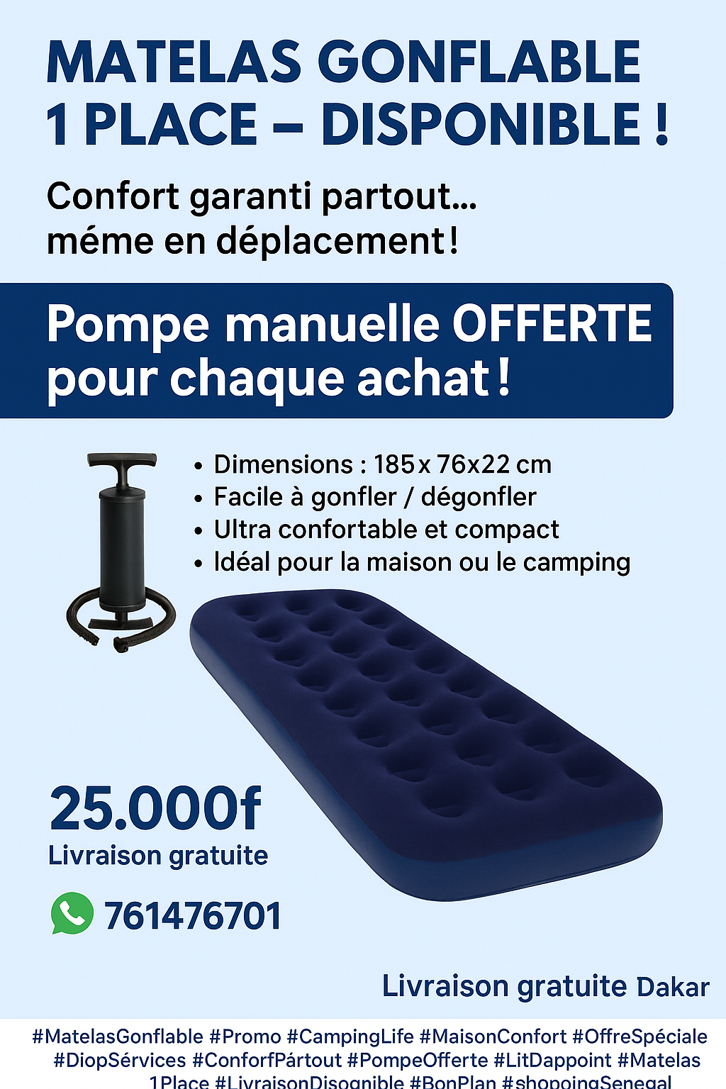 Matelas Gonflable 1 places