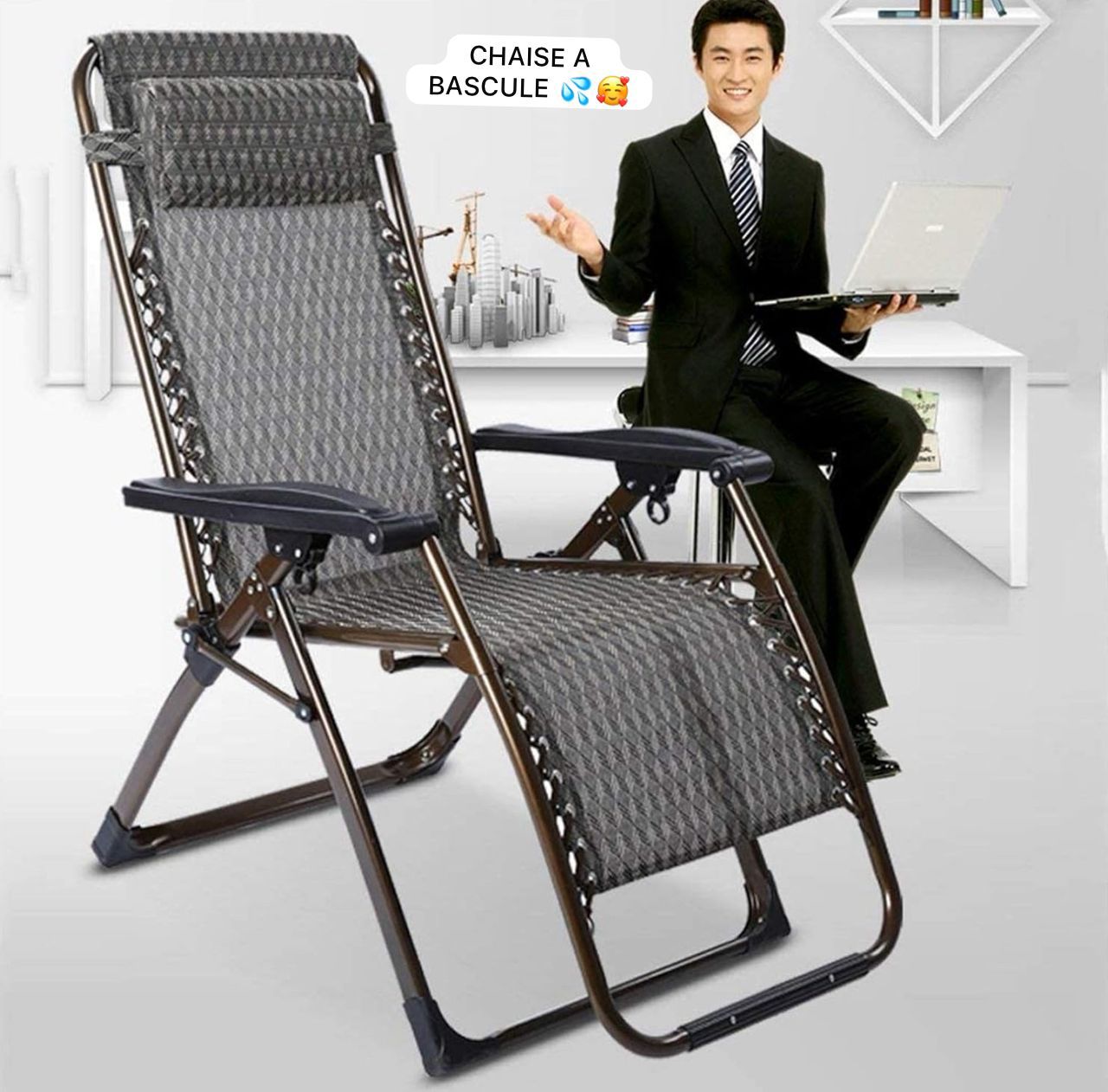 Chaise pliante inclinable