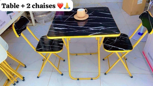 Ensemble table chaise 3 pièces moderne
